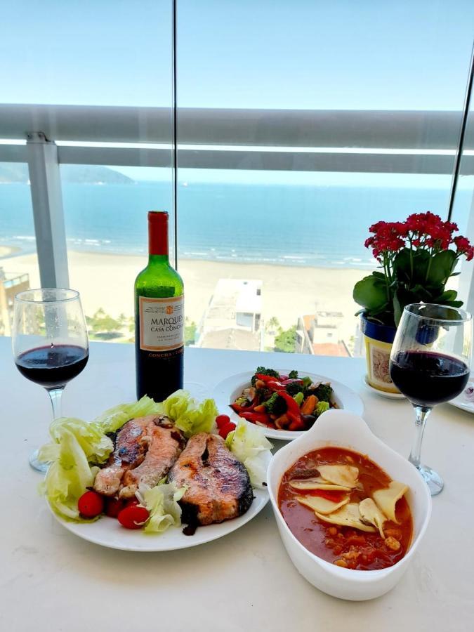Apto Top Com Vista Pro Mar Em Condominio Completo Em Frente A Praia! Santos  Exteriör bild